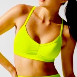 Alo Yoga Sunny Strappy Sports Bra Neon Yellow